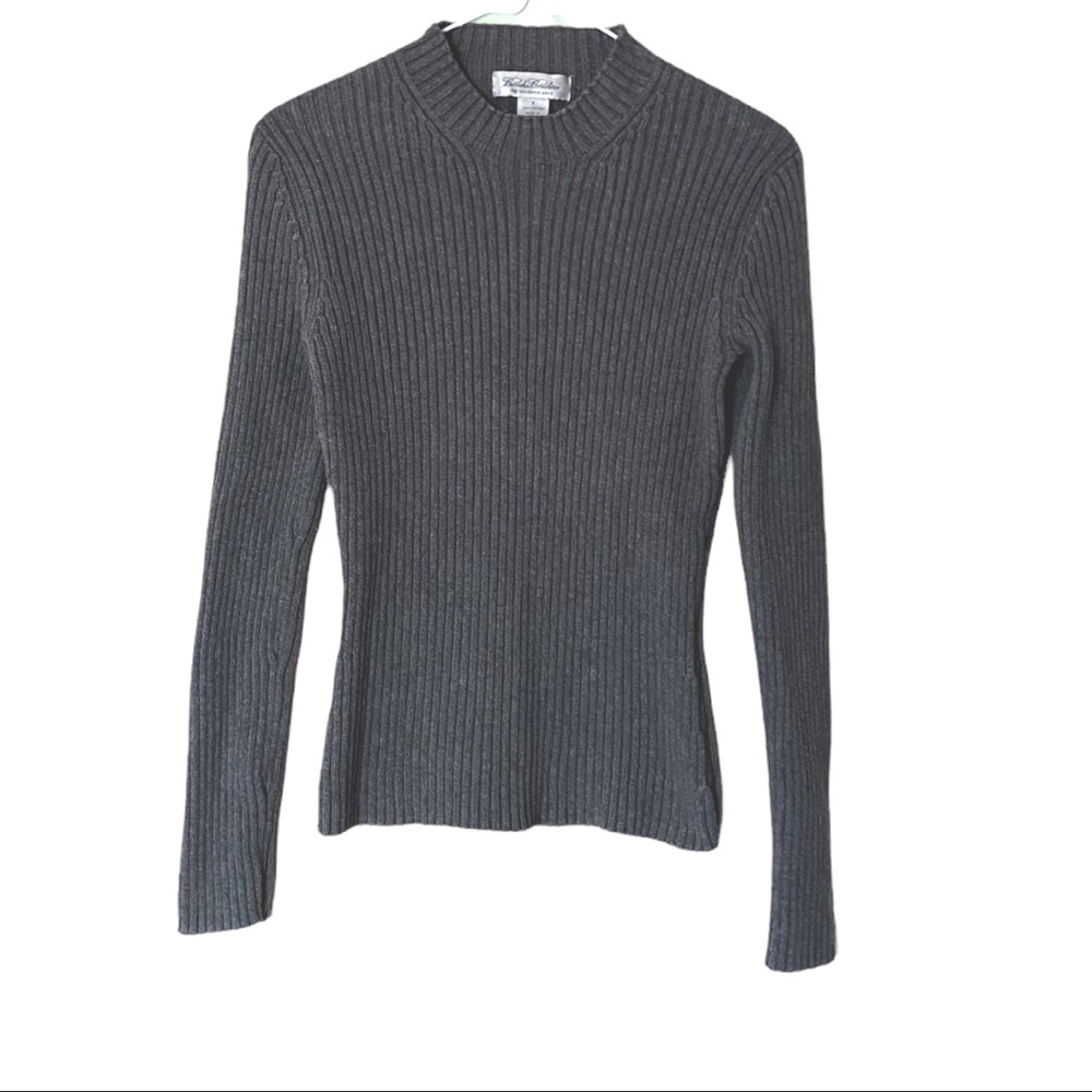 Ribbed Crewneck Sweater - Gray